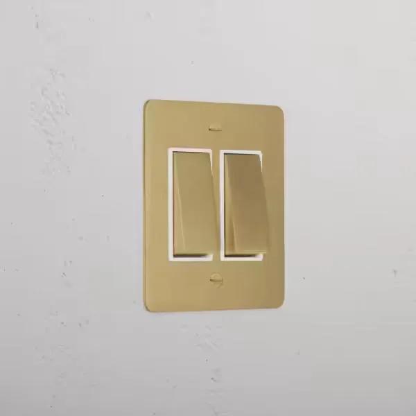 Corston 2G Two Way Rocker Slimline Switch (Antique White Brass)