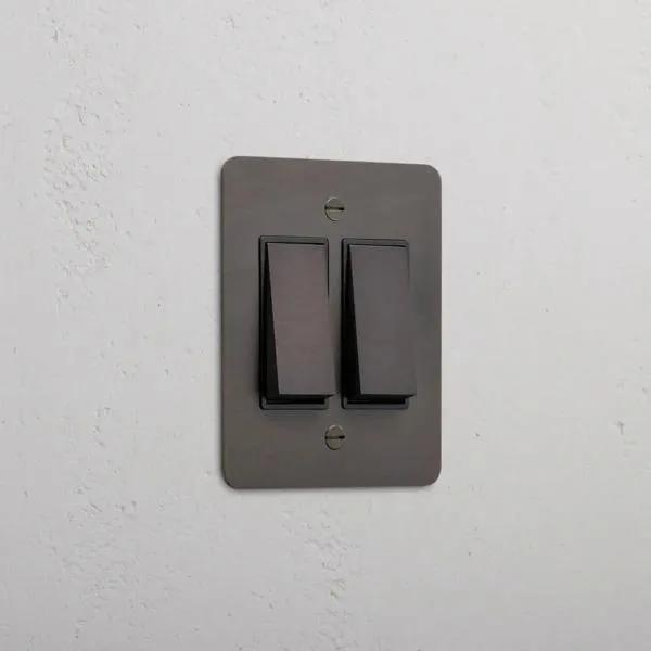 Corston 2G Two Way Rocker Slimline Switch (Bronze Black)