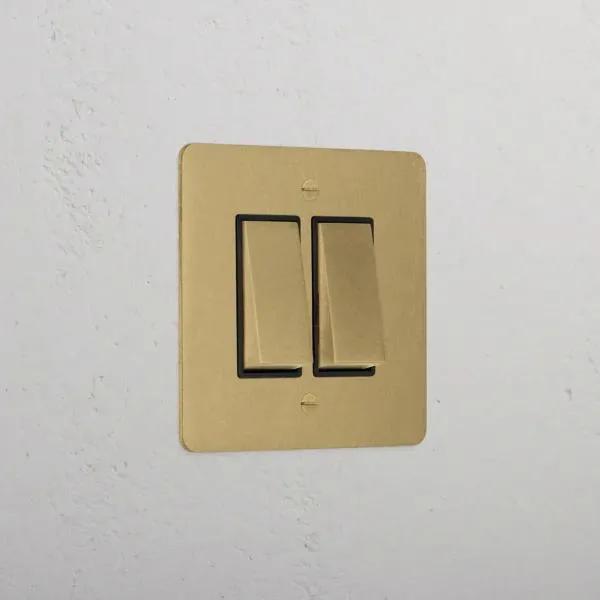 Corston 2G Two Way Rocker Switch (Antique Black Brass)