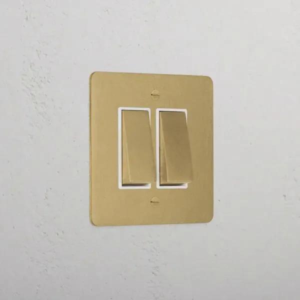 Corston 2G Two Way Rocker Switch (Antique White Brass)