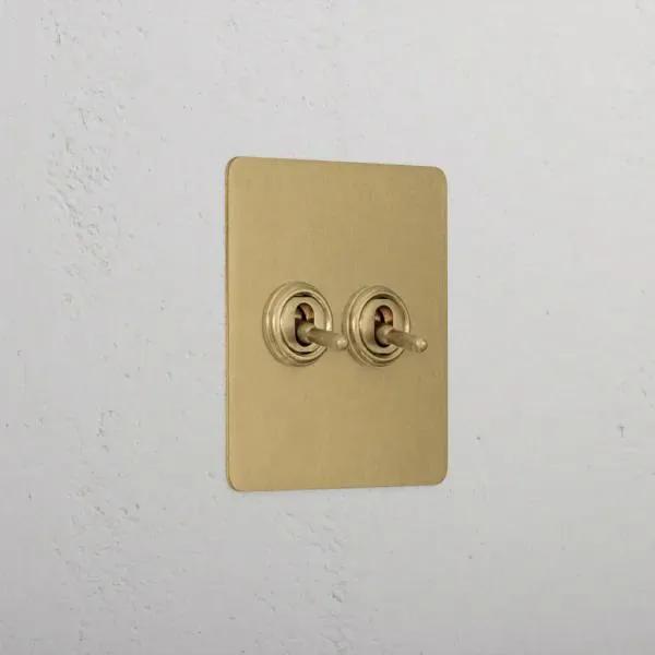 Corston 2G Two Way Toggle Slimline Switch (Antique Brass)