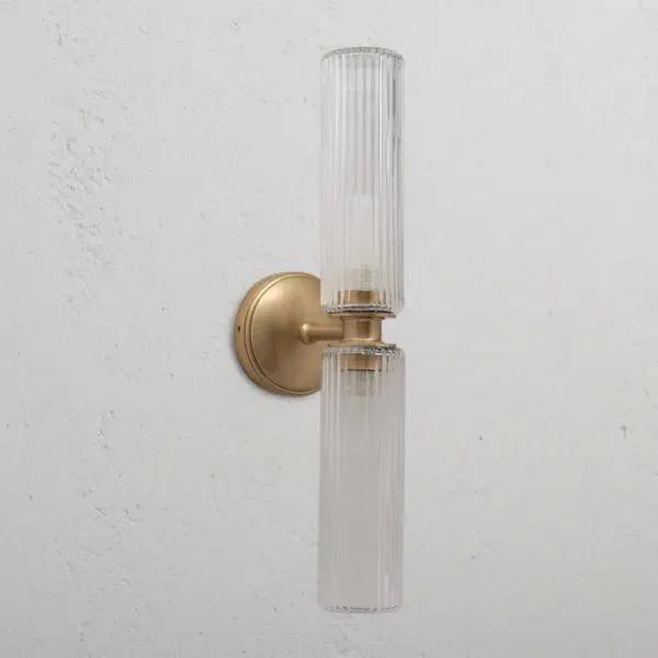 Corston Claremont Medium Wall Light Fluted Glass (Antique Brass)