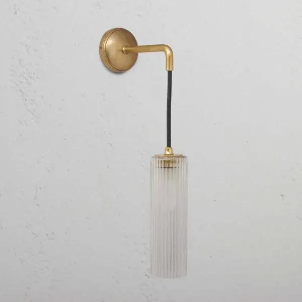 Corston Claremont Small Hanging Wall Light Fluted Glass (Antique Brass)