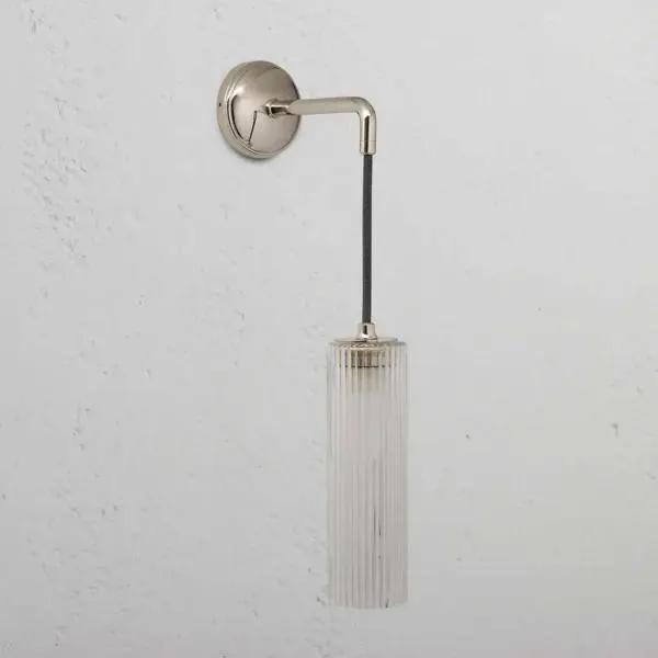 Corston Claremont Small Hanging Wall Light Fluted Glass (Polished Nickel)