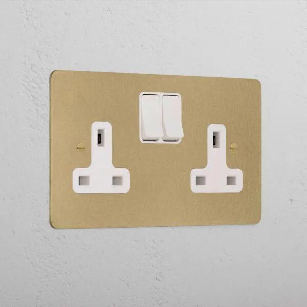 Corston Double Socket UK (Antique White Brass)