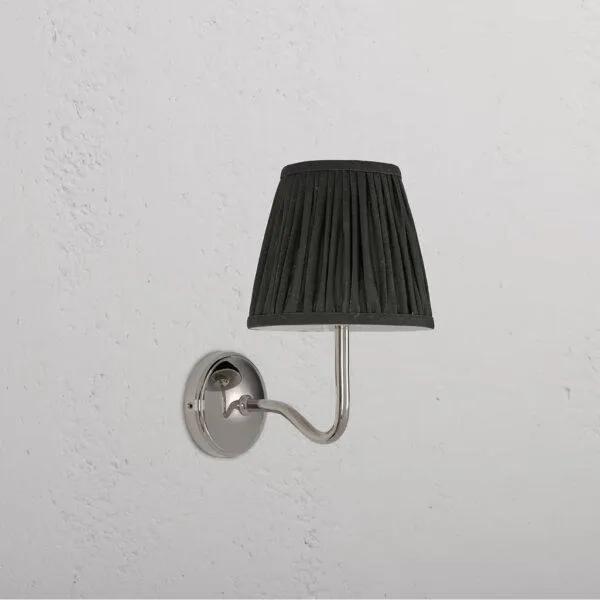 Corston Malvern Medium Wall Light Pleated Deep Green (Polished Nickel)
