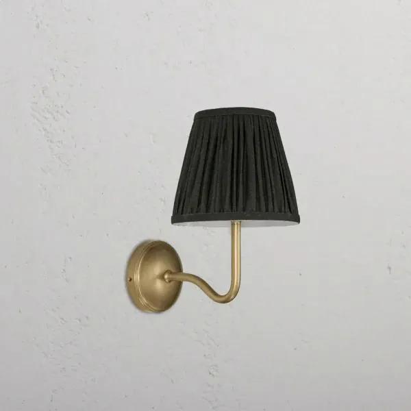 Corston Malvern Medium Wall Light Pleated Deep Green (Antique Brass)