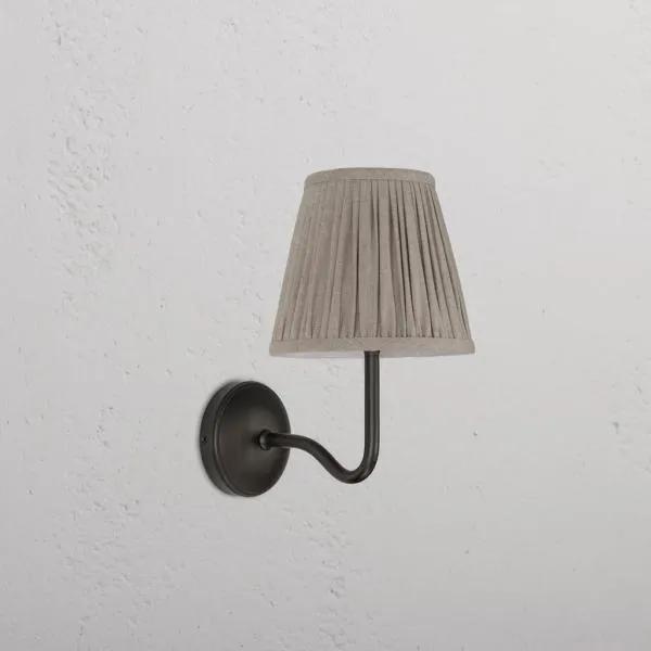 Corston Malvern Medium Wall Light Pleated Natural Beige (Bronze)