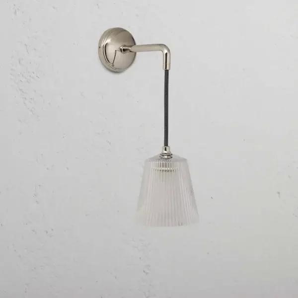 Corston Richmond Small Hanging Wall Light Fluted Glass (Polished Nickel)