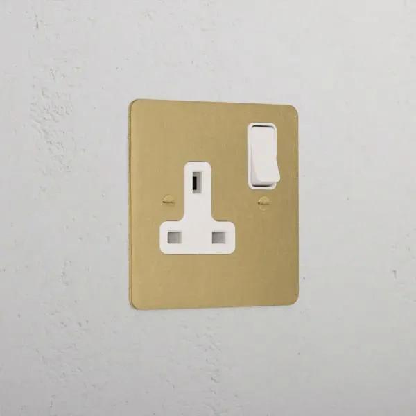 Corston Single Socket UK (Antique White Brass)