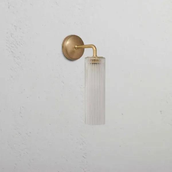 Corston Claremont Small Wall Light Fluted Glass (Antique Brass)