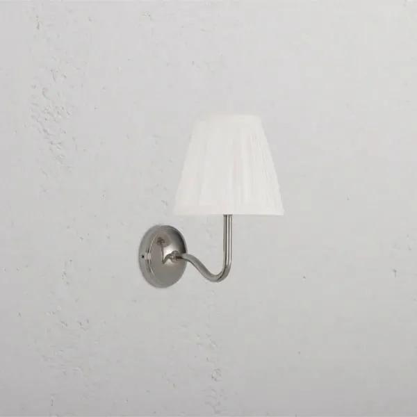 Corston Malvern Small Wall Light Pleated Alabaster White (Polished Nickel)