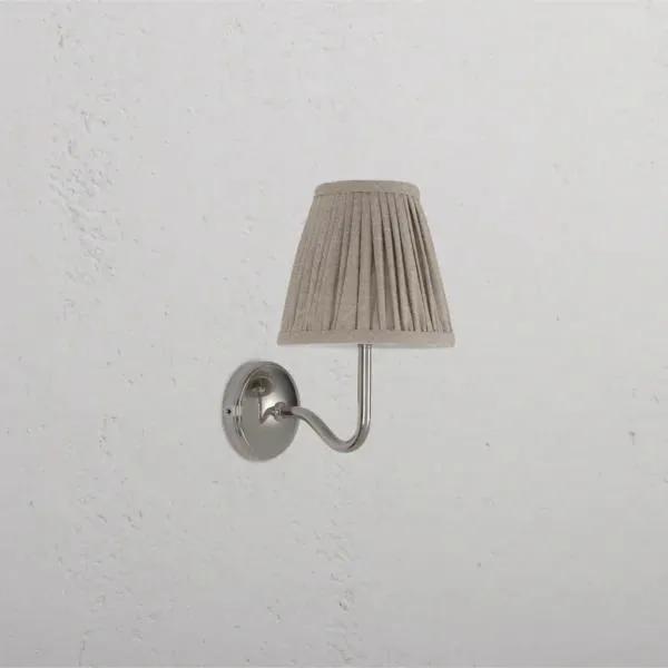 Corston Malvern Small Wall Light Pleated Natural Beige (Polished Nickel)