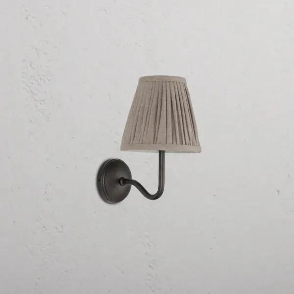 Corston Malvern Small Wall Light Pleated Natural Beige (Bronze)