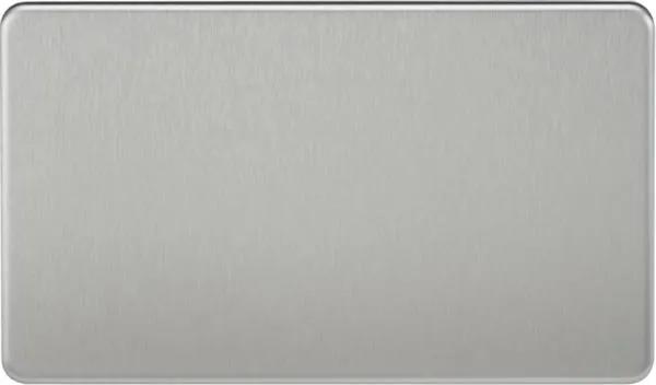 Screwless 2G Blanking Plate – Brushed Chrome