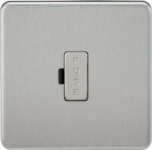 Screwless 13A Fused Spur Unit – Brushed Chrome