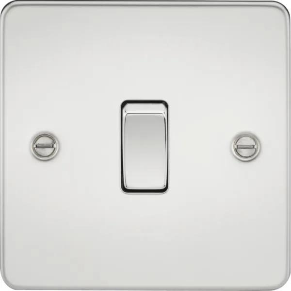 Flat Plate 10AX 1G 2 Way Switch – Polished Chrome