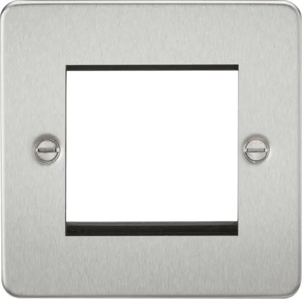 Flat Plate 2G modular faceplate – brushed chrome (Brushed Chrome)