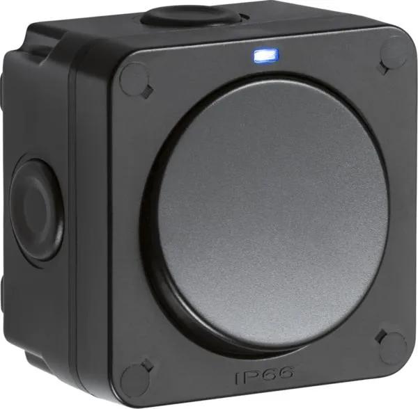 Weatherproof IP66 20AX 1G SP 2-way switch – Black