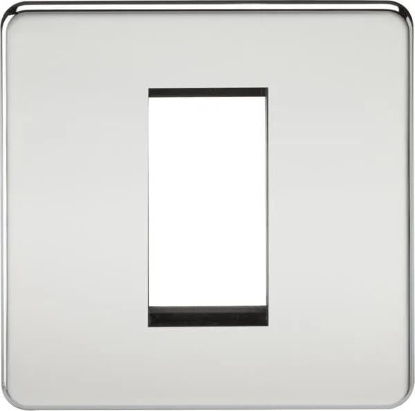 Screwless 1G Modular Faceplate – Polished Chrome