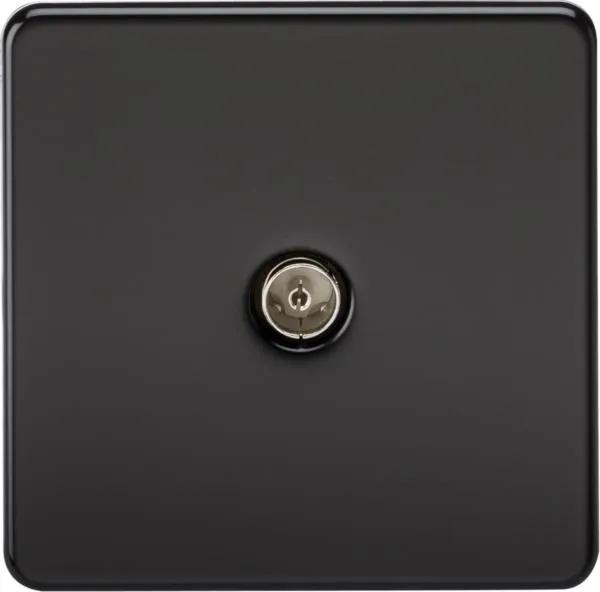 Screwless 1G TV Outlet (Non-Isolated) – Matt Black (Black)