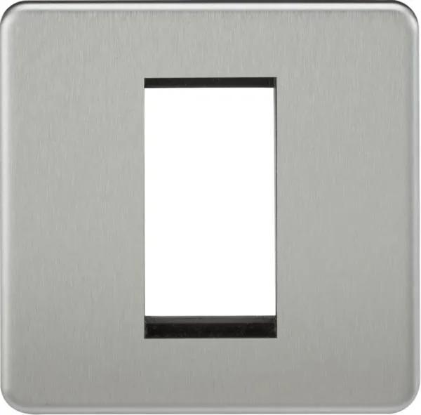 Screwless 1G Modular Faceplate – Brushed Chrome
