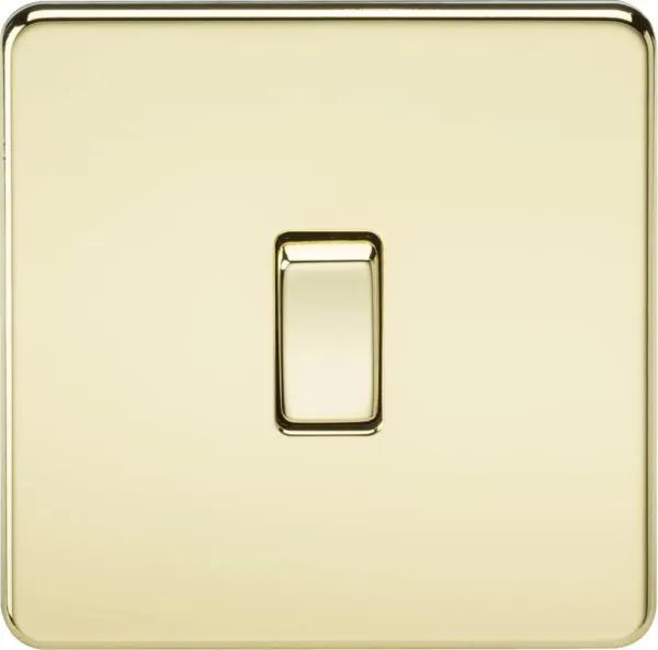 Screwless 10AX 1G 2-Way Switch – Polished Brass