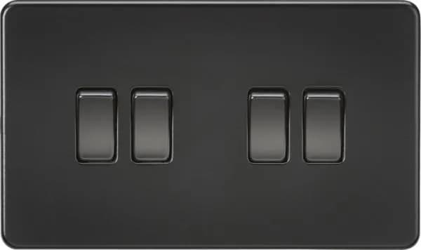Screwless 10AX 4G 2-Way Switch – Matt Black