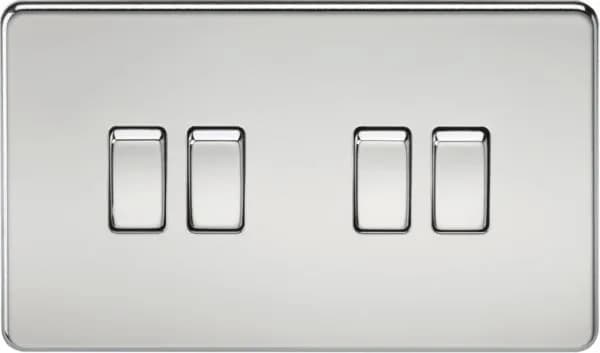 Screwless 10AX 4G 2-Way Switch – Polished Chrome