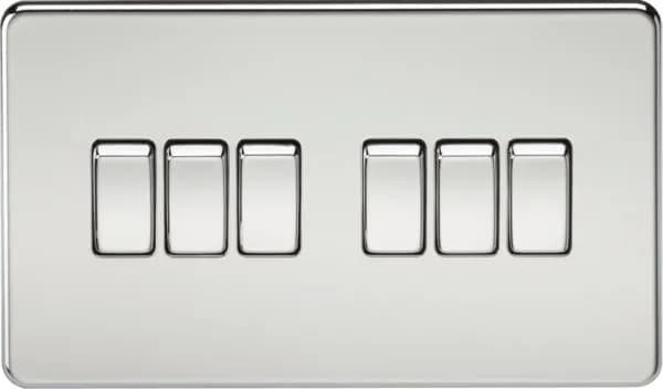 Screwless 10AX 6G 2-Way Switch – Polished Chrome