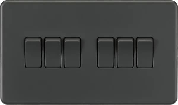 Screwless 10AX 6G 2-Way Switch – Anthracite