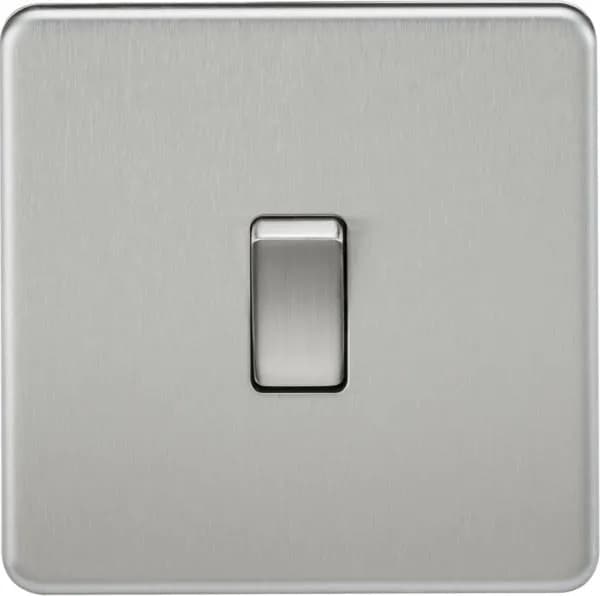 Screwless 20A 1G DP Switch – Brushed Chrome