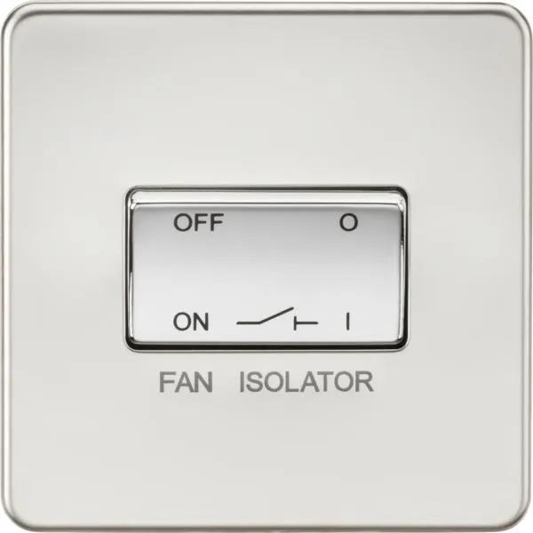 Screwless 10AX 3 Pole Fan Isolator Switch – Polished Chrome