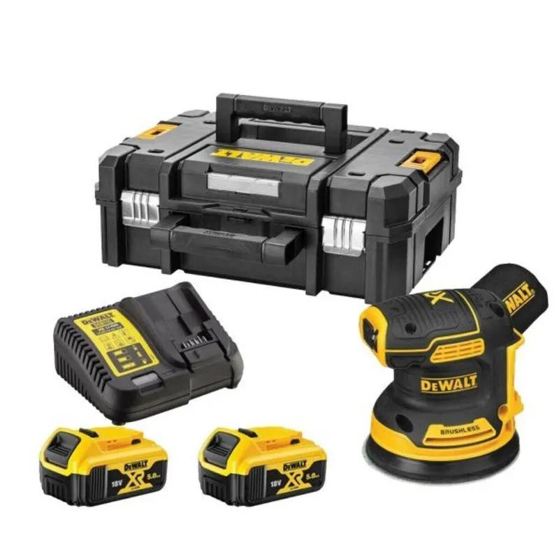 DeWALT DCW210P2 Brushless 18V 125mm Sander With 2x 5.0Ah Batteries