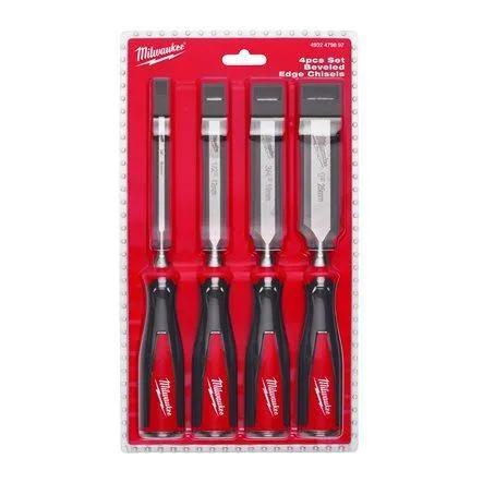 Milwaukee 4932479897 Beveled Edge 4 Piece Chisel Set