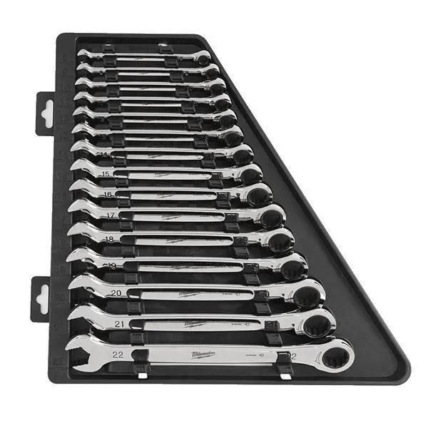 Milwaukee 4932464994 MAX BITE 15pc Ratcheting Metric Combination Spanner Set