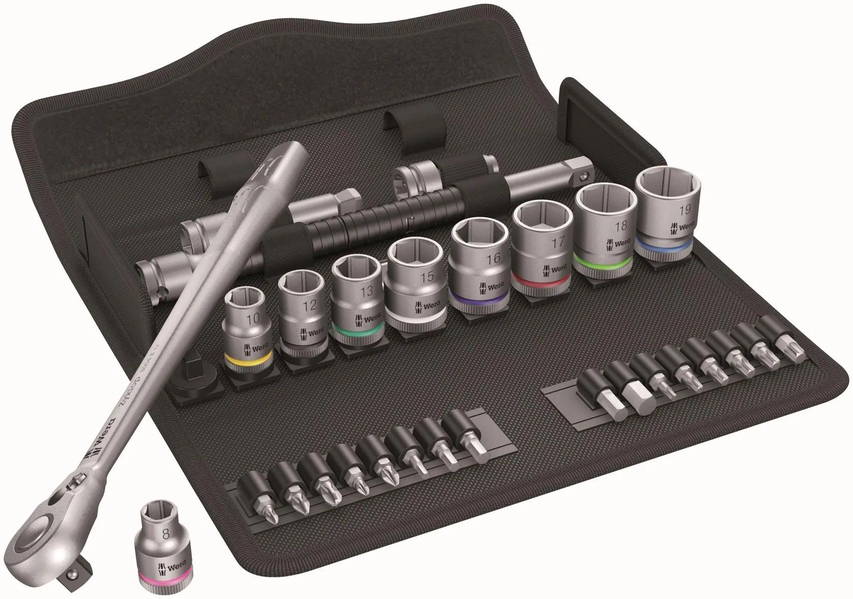 Wera 8100 SB 8 Zyklop Switch Slim 3/8" Ratchet, Metric Socket & Bit 29 Piece Set