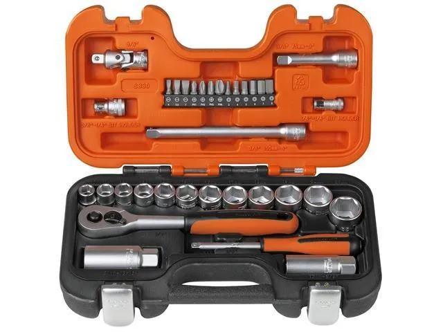Bahco S330 Socket 34 Piece Set 3/8in Drive With 1/4in Accessories