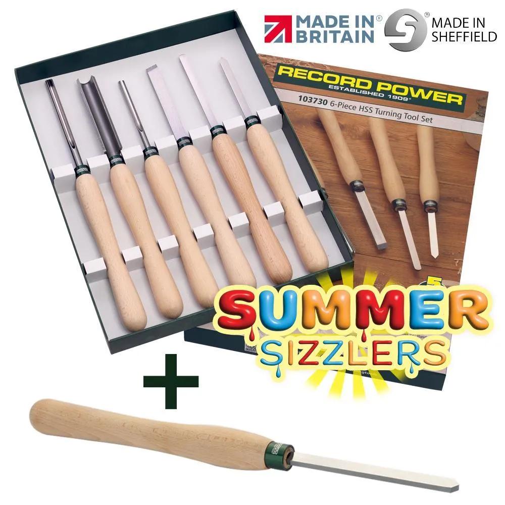 Record 103730 6-Piece HSS Turning Tool Set With FREE Dovetail Tool