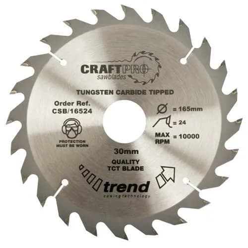 Trend CSB/16524 TCT Craft Saw Blade 165mm x 24T x 30mm