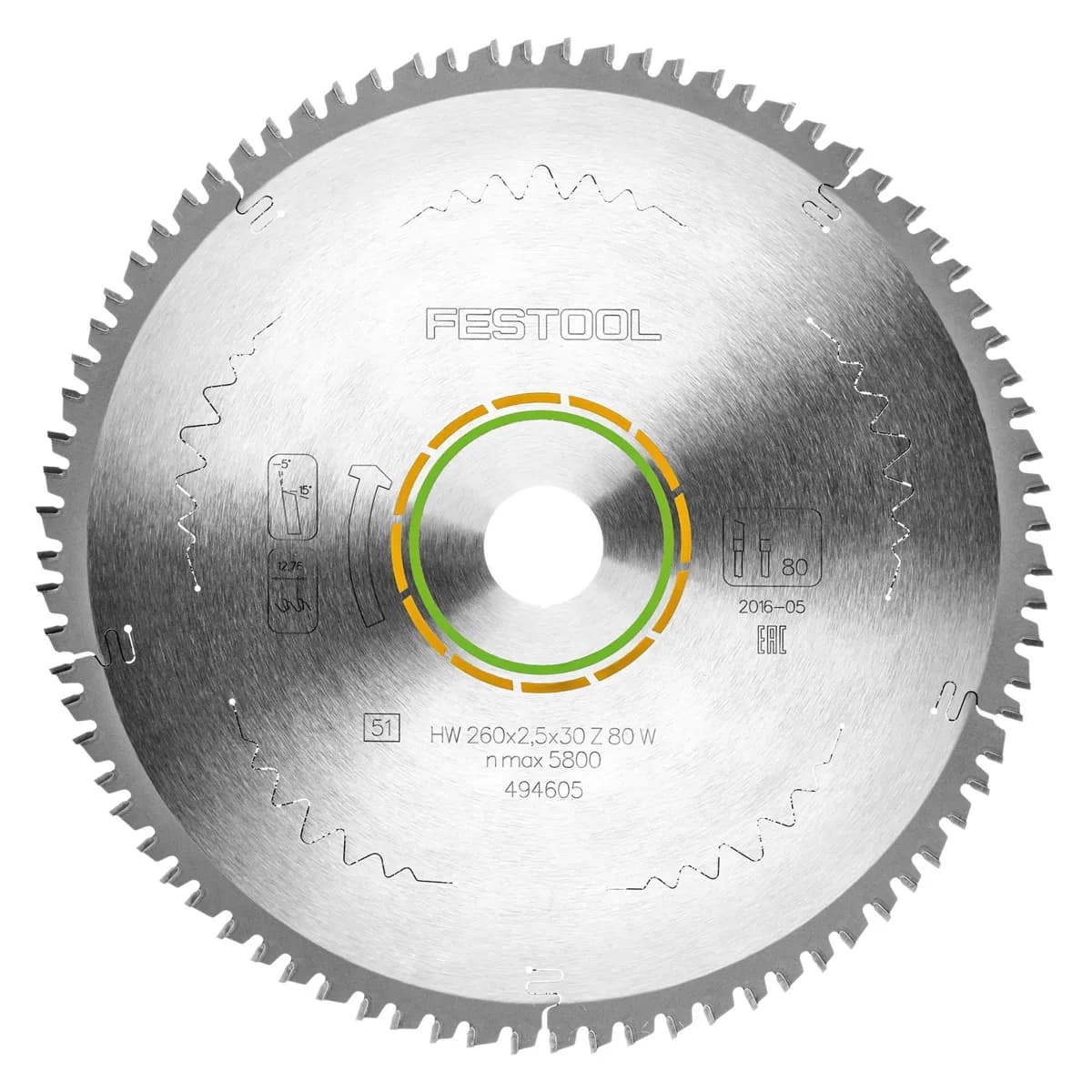 Festool 494605 Fine Tooth Saw Blade 260mm x 30mm x 80T