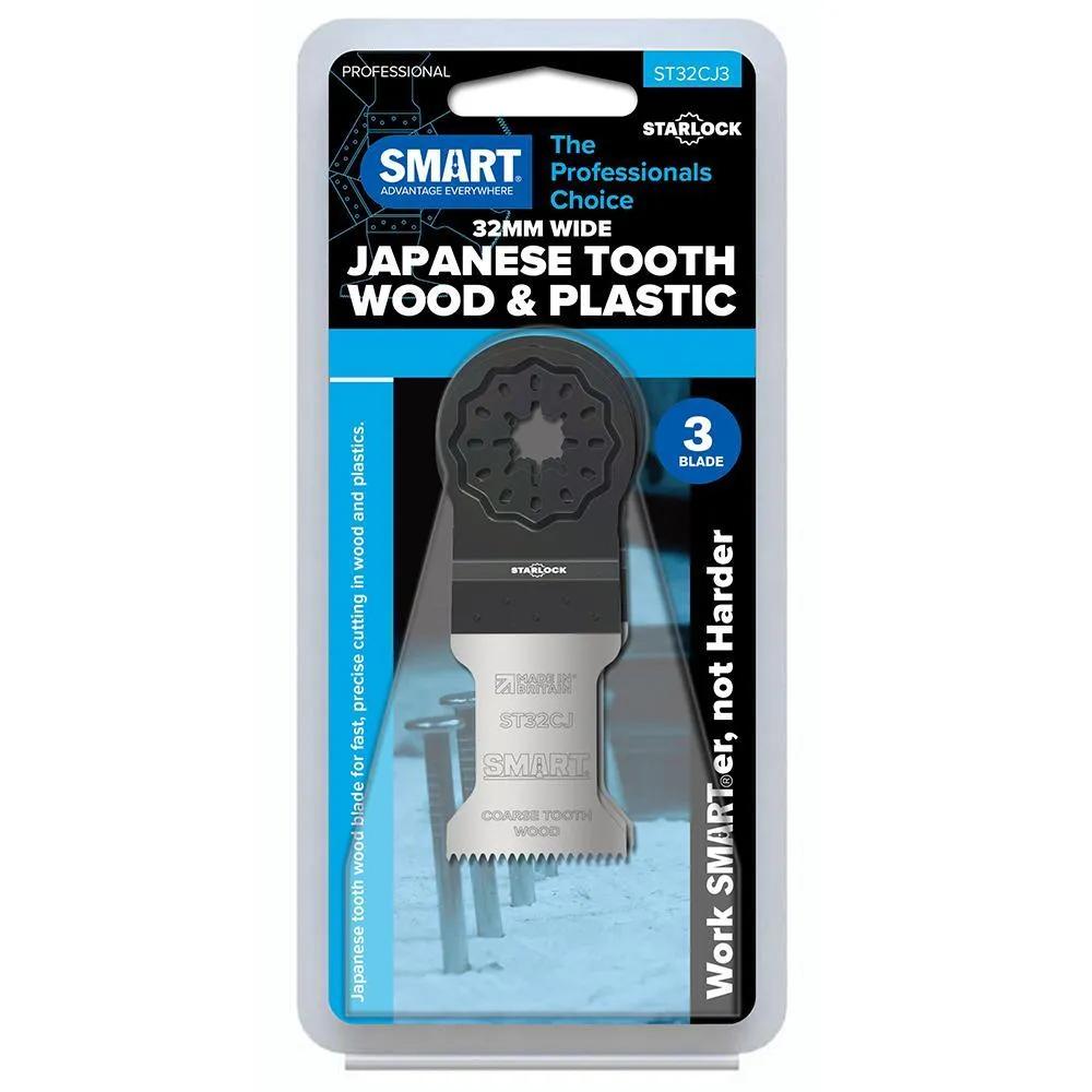 SMART ST32CJ3 Starlock 32mm Japanese Tooth Wood Multi Tool Blades Pack Of 3