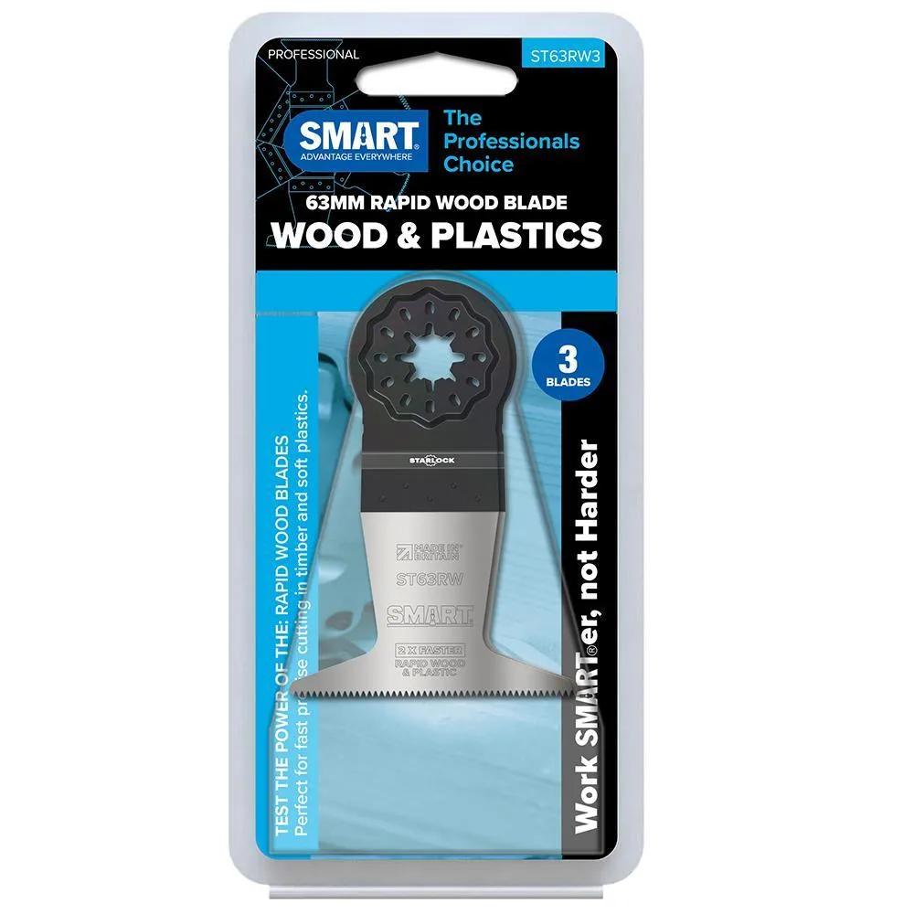 SMART ST63RW3 Starlock 63mm Rapid Wood Multi Tool Blade Pack Of 3