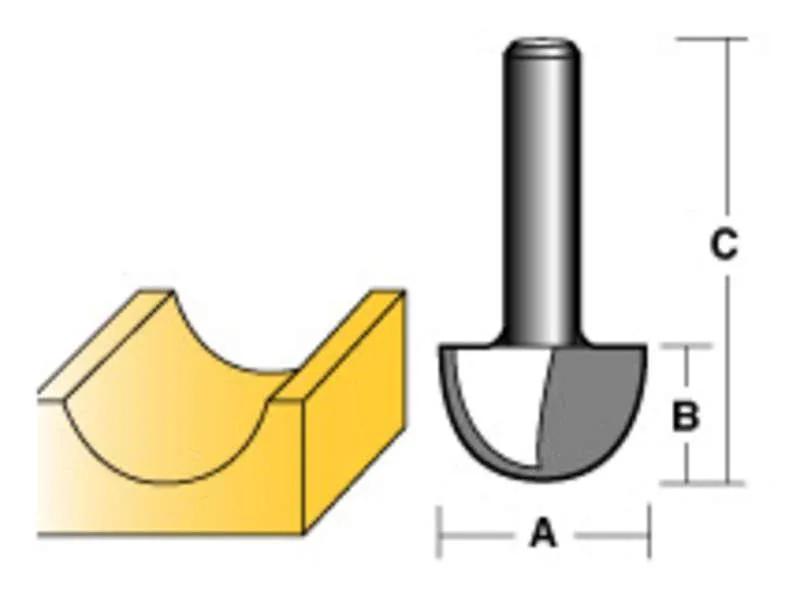 CARBITOOL CORE BOX ROUTER BIT 3/8" 1/4" SHANK