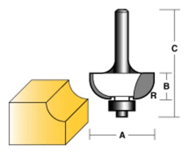 CARBITOOL COVE ROUTER BIT 3/8" W/BEARING 1/4" SHANK