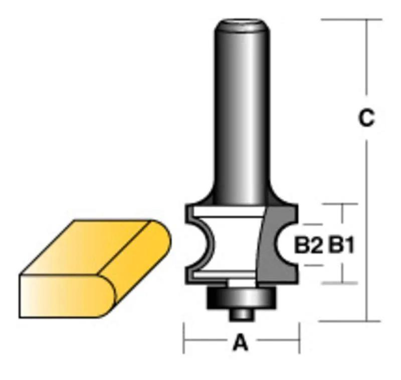 CARBITOOL BULL NOSE RADIUS ROUTER BIT W/BEARING 1/2" SHANK