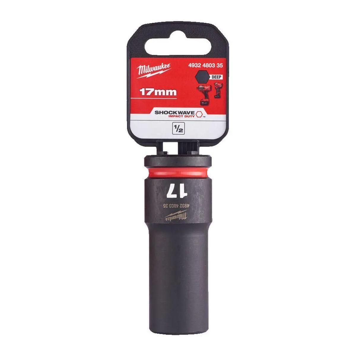 Milwaukee 4932480335 SHOCKWAVE Deep 1/2" 17mm Impact Duty Hexagon Socket