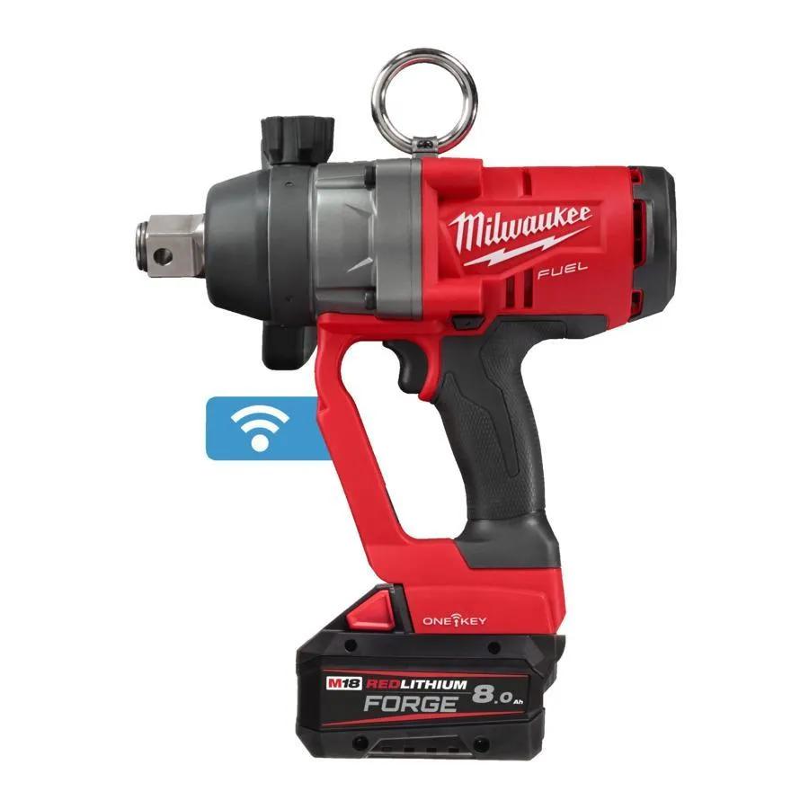 Milwaukee M18ONEFHIWF1-802X High Torque 1" Impact Wrench With 2x 8Ah FORGE Batteries