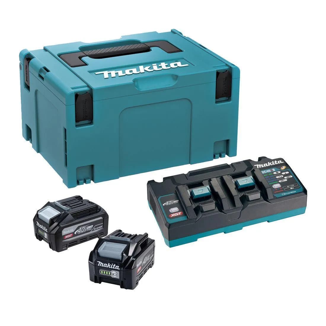 Makita 1911E6-1 40V Max XGT Power Source Kit 2x 4.0Ah Battries & 110V Twin Charger